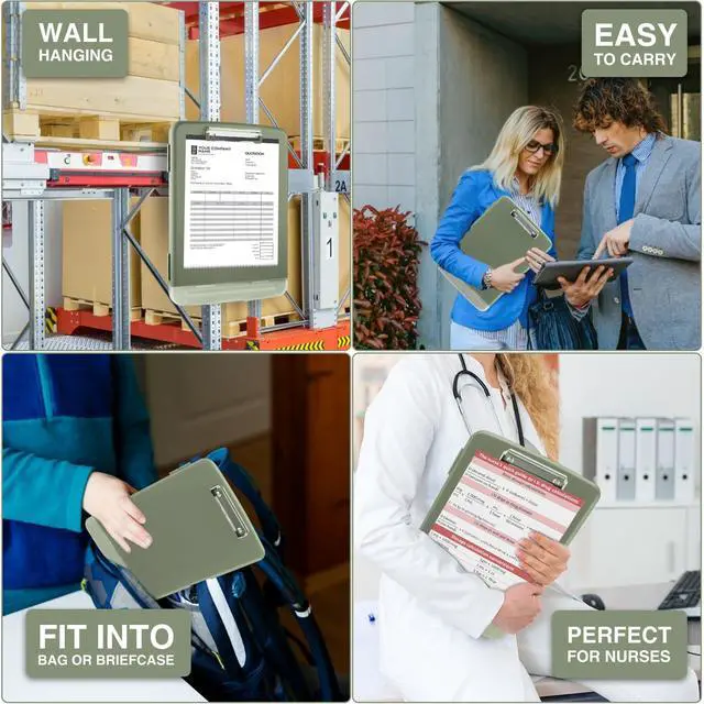 Alt view image 7 of 7 - Clipboard with Storage, Clip Board 8.5 x 11 with Pen Holder, Plastic Organization Case Box for Letter Legal A4 Size Paper, Low Profile Clip, Nurses Teachers Must Haves, School & Office Supplies