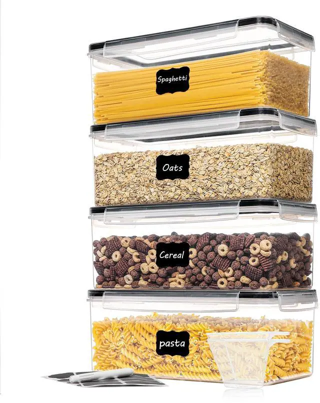 Main image of Pasta Storage Containers, 4 Pack, 3.2L Airtight Canisters