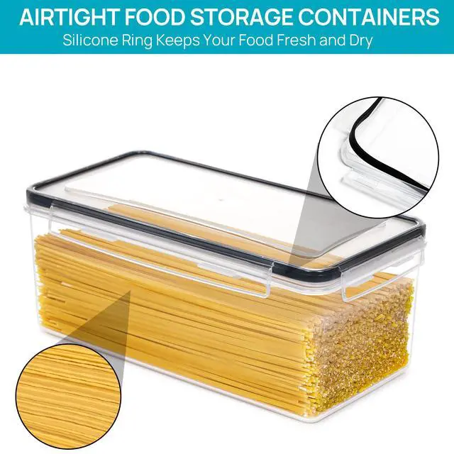 Alt view image 4 of 7 - Pasta Storage Containers, 4 Pack, 3.2L Airtight Canisters