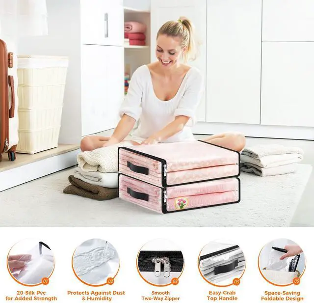 Alt view image 3 of 7 - Clear Sheet Storage Bags, 6 Pack, 15.7 x 13.8 x 3.9 in