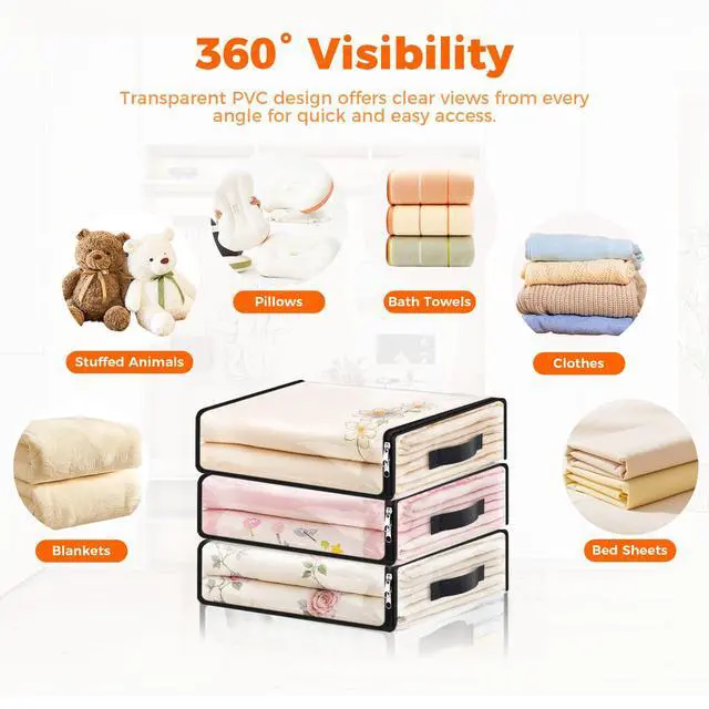 Alt view image 4 of 7 - Clear Sheet Storage Bags, 6 Pack, 15.7 x 13.8 x 3.9 in