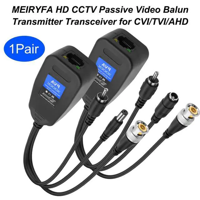 Alt view image 2 of 7 - 2 Pairs Passive Video Power Balun Audio Connector 960P/1080P