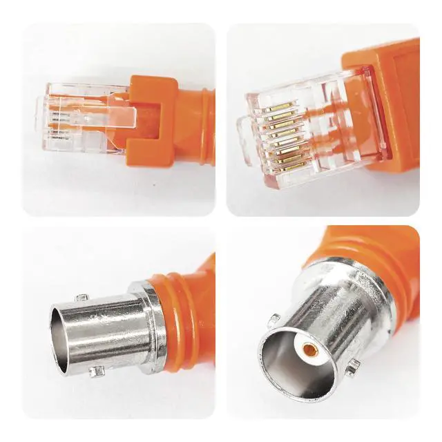 Alt view image 3 of 7 - 4PCS BNC Female Socket to RJ45 Network Adapters, Female Coax to Male Ethernet Converters, Linear Configuration RF Couplers for Surveillance Systems & Data Communication Equipment