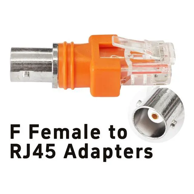Alt view image 4 of 7 - 4PCS BNC Female Socket to RJ45 Network Adapters, Female Coax to Male Ethernet Converters, Linear Configuration RF Couplers for Surveillance Systems & Data Communication Equipment