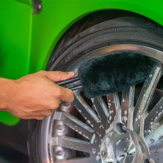 Alt view image 2 of 7 - Gerbil Wheel & Rim Brush, Soft Natural Bristles, for Tires