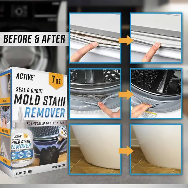 Alt view image 5 of 6 - Mold Stain Remover Gel Cleaner Heavy Duty Stain Cleaner for Front Loader Washing Machine Seal, Bathroom Grout, Shower, Caulk - Front Load Washer Cleaning Solution - 7 Fl Oz