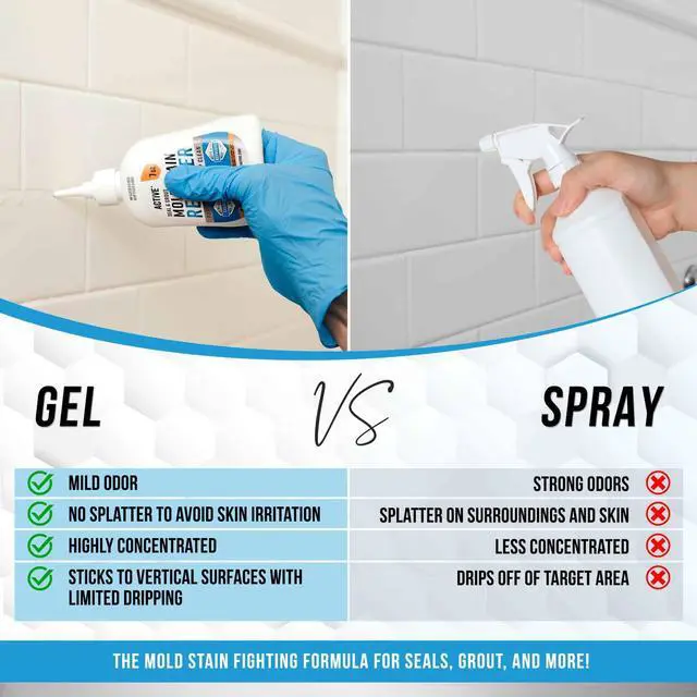 Alt view image 4 of 6 - Mold Stain Remover Gel Cleaner Heavy Duty Stain Cleaner for Front Loader Washing Machine Seal, Bathroom Grout, Shower, Caulk - Front Load Washer Cleaning Solution - 7 Fl Oz