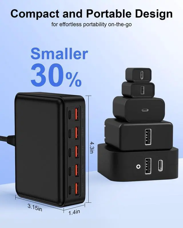 Alt view image 5 of 7 - USB C Charger Station for Multiple Devices, 10-Port USBC Charging Hub