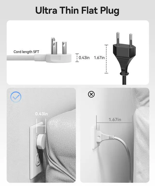 Alt view image 5 of 7 - 25W GaN Power Strip with USB Ports, 8-in-1 Charging Station