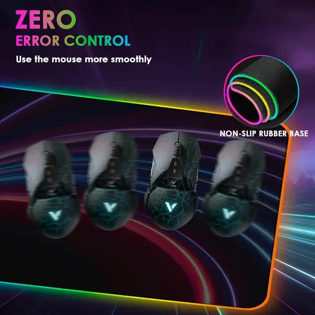 Alt view image 3 of 7 - RGB Gaming Mouse Pad with Wireless Charging 15W, 14 Lights Touch Button LED Mouse Mat Extra Large Mousepad Non-Slip Rubber Base Waterproof Computer Keyboard Mat for Gaming, PC, Laptop, 800x300x4MM