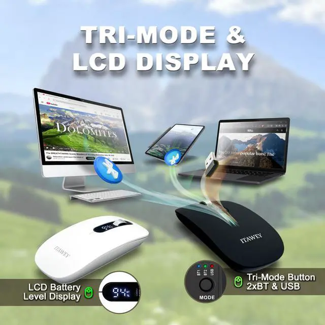 Alt view image 2 of 6 - Bluetooth Mouse & Pad Combo