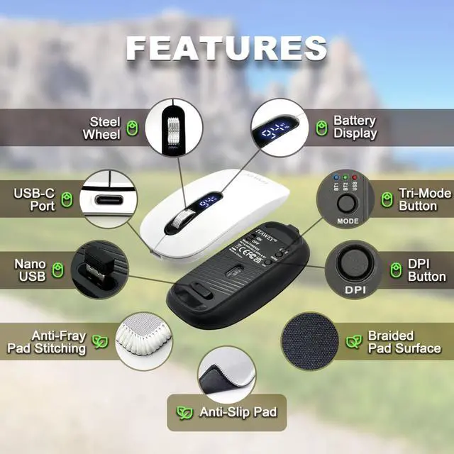 Alt view image 3 of 6 - Bluetooth Mouse & Pad Combo