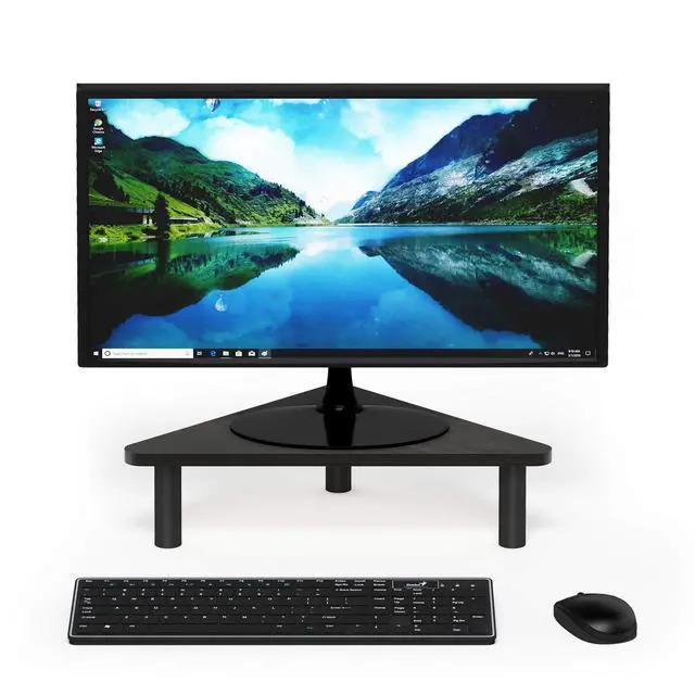 Alt view image 3 of 7 - Turn-N-Tube Monitor Stand Riser, 19.6" Wide Triangle Corner Monitor Riser, Laptop Stand for Desk, Office Desk Accessories, Desktop Organizers and Accessories, Toolless Assembly, Espresso