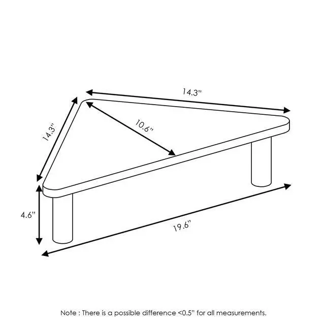 Alt view image 7 of 7 - Turn-N-Tube Monitor Stand Riser, 19.6" Wide Triangle Corner Monitor Riser, Laptop Stand for Desk, Office Desk Accessories, Desktop Organizers and Accessories, Toolless Assembly, Espresso