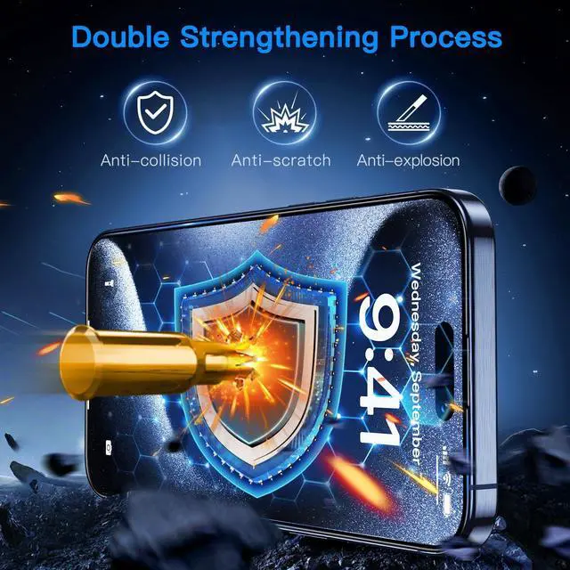 Alt view image 5 of 7 - Anti-Blue Light for iPhone 15 Pro Max Screen Protector