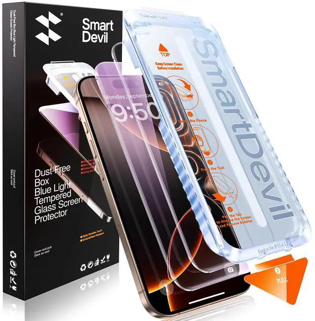 Main image of 2 Pack for iPhone 16 Pro Max Screen Protector, Anti-Blue Light