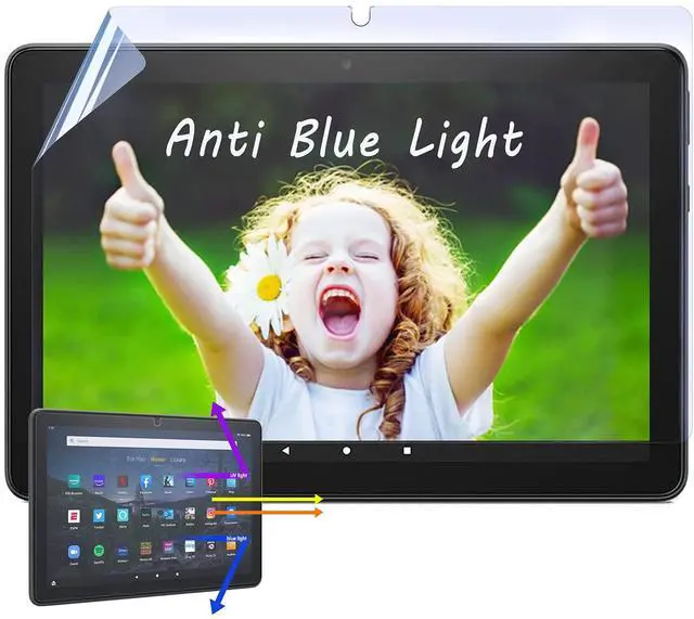 Main image of 2 Pack Anti-Blue Light Screen Protector for Fire HD 10 Tablet (10.1 Inch) - Fire HD 10 Plus/Kids/Kids Pro Anti Glare Screen Film