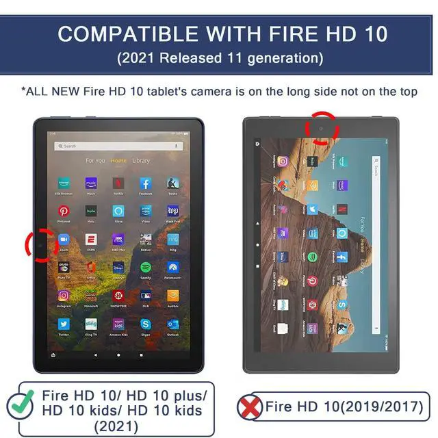 Alt view image 5 of 7 - 2 Pack Anti-Blue Light Screen Protector for Fire HD 10 Tablet (10.1 Inch) - Fire HD 10 Plus/Kids/Kids Pro Anti Glare Screen Film