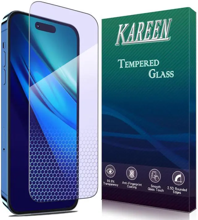 Main image of 2 Pack Anti Blue Light Screen Protector for iPhone 15 Pro/ 14 Pro