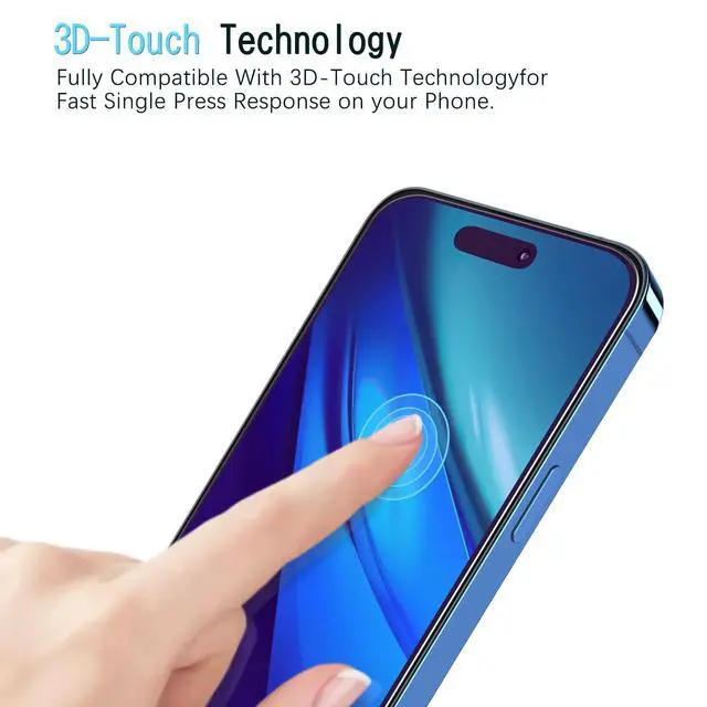 Alt view image 5 of 6 - 2 Pack Anti Blue Light Screen Protector for iPhone 15 Pro/ 14 Pro