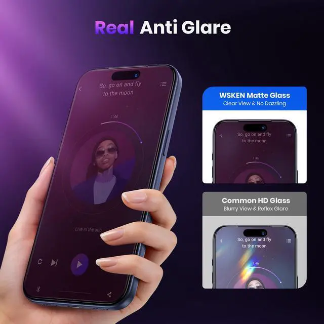 Alt view image 3 of 7 - for iPhone 17 Pro Max Matte Privacy Screen Protector - Gradient