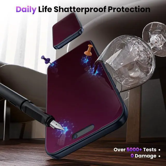 Alt view image 5 of 7 - for iPhone 17 Pro Max Matte Privacy Screen Protector - Gradient