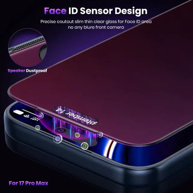 Alt view image 7 of 7 - for iPhone 17 Pro Max Matte Privacy Screen Protector - Gradient