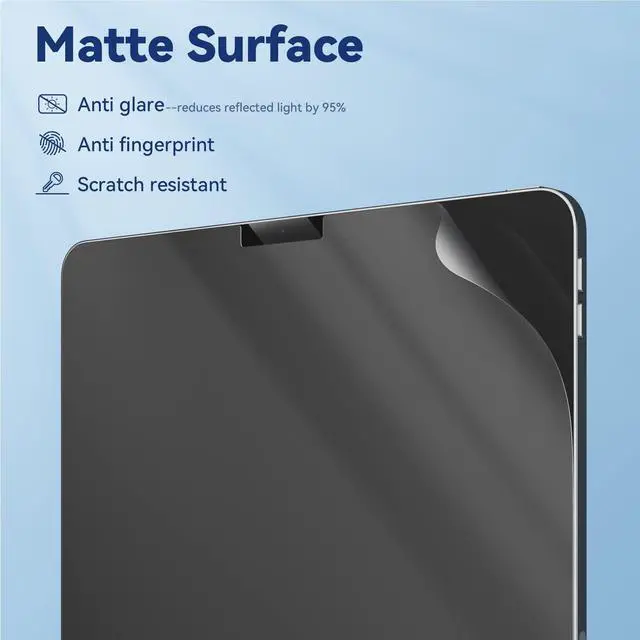Alt view image 4 of 7 - 2pack Anti Blue Light Screen Protector Compatible with iPad Pro 12.9 Inch 2022/2021/2020/2018 (6th/5th/4th/3rd Generation), HD Clear Eye Protection Matte Anti Glare iPad 12.9 In Screen Film Cover