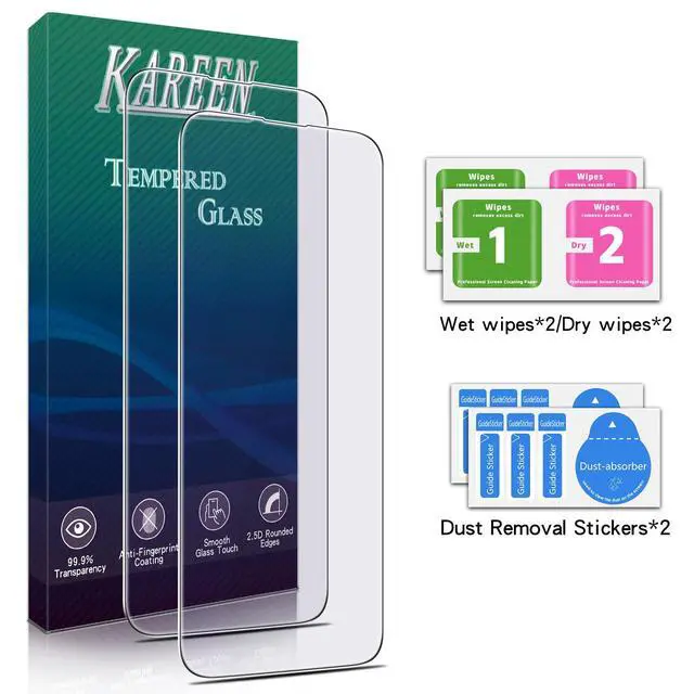 Alt view image 6 of 6 - 2 Pack Anti Blue Light Screen Protector for iPhone 16, iPhone 15