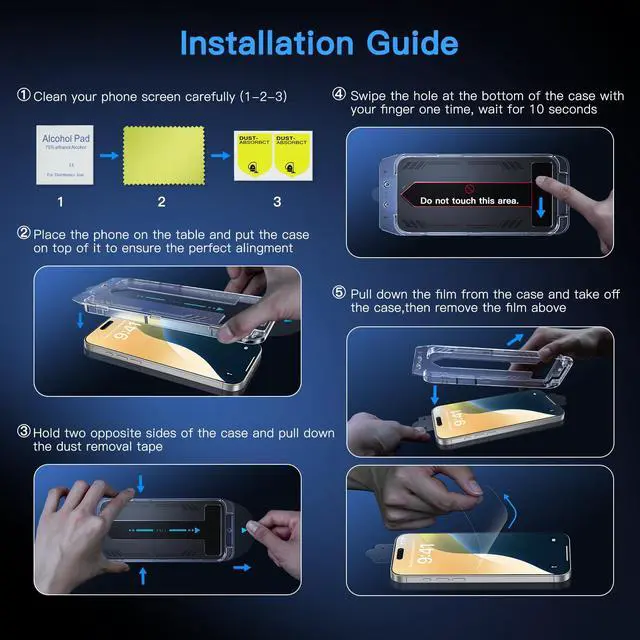 Alt view image 5 of 7 - for iPhone 16 Plus Screen Protector (Anti-Blue Light)