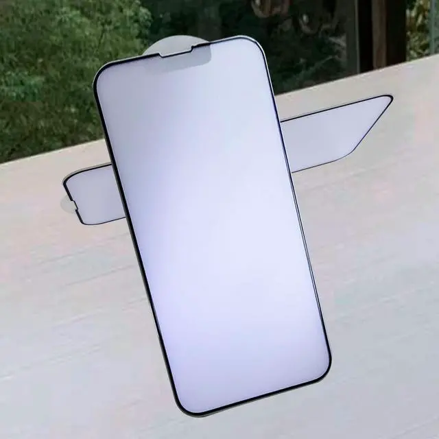 Alt view image 5 of 6 - 2 Pack Matte Anti Blue Light Screen Protector for iPhone 13 Pro Max/iPhone 14 Plus, Anti Glare, Blue Light Blocking, Eye Protection, Strong Hardness Scratch Resistant Tempered Glass Film