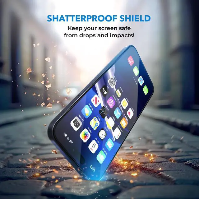 Alt view image 6 of 7 - |2 Pack| for iPhone 17 Pro (6.3') Anti-Blue Light Screen Protector for iPhone | Scratch Resistant Tempered Glass | 3D Edge to Edge Coverage | Easy Installation Kit | Eye Safeguard TÜV Certified