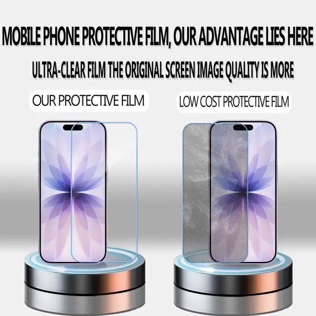 Alt view image 7 of 7 - Anti Blue Light Screen Protector For iPhone 17 Tempered Glass Film 2-Pack with Camera Lens Protector 2-Pack Easy Alignment Tool