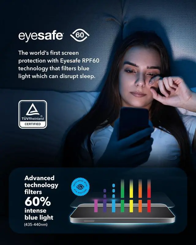Alt view image 5 of 6 - InvisibleShield Glass XTR3 iPhone 15 Pro Max Screen Protector - Blue-Light Filtration, 10X Stronger, Scratch & Smudge-Resistant Surface, Edge-to-Edge Protection, Install Tray Included