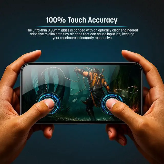 Alt view image 7 of 7 - for iPhone 17 Pro Screen Protector with Blue-Light Blocking, Scratchproof Tempered Glass (Easy Applicator Included)