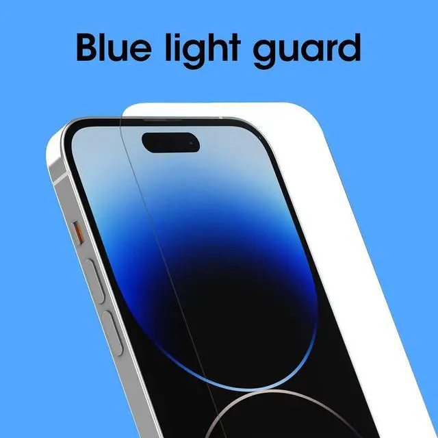 Alt view image 5 of 7 - AMPLIFY GLASS ANTIMICROBIAL BLUE LIGHT Screen Protector for iPhone 14 Pro (ONLY), Flawless Touch Response, Fingerprint Resistant, Precision Fit, Vibrant Clarity