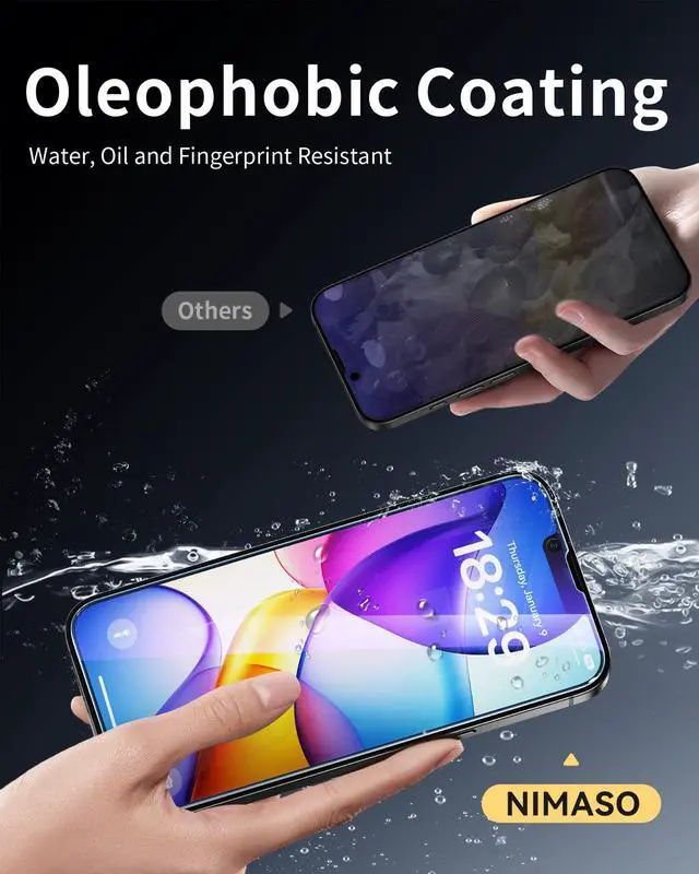 Alt view image 5 of 6 - for iPhone 17e/16e/13 Pro/13/14 Screen Protector, 2 Pack Anti Blue Light Tempered Glass Screen Protector for iPhone 17e, Automatic Dust Removal, Instant Installation (6.1 inches)