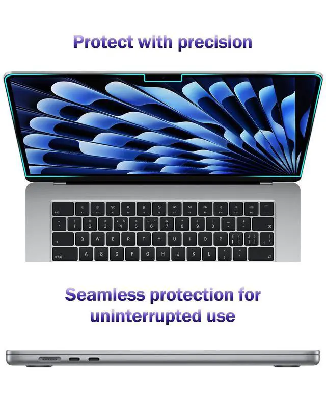 Alt view image 6 of 7 - 2-Pack Anti Blue Light Matte Screen Protector Compatible with MacBook Air 13.6/13 inch (2026-2022, M5, M4, M3, M2), Eye Protection Blue Light Blocking & Anti Glare Laptop Screen Protector
