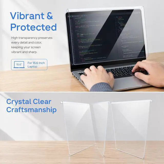 Alt view image 5 of 7 - Anti Blue Light Blocking Screen Protector Panel for 14-15.6 inch Diagonal Laptop, Notebook,Monitor,Portable Displays -Anti-UV Eye Protection - Widescreen Laptop Frame Hanging Type(W 14.2" X H 8.6")