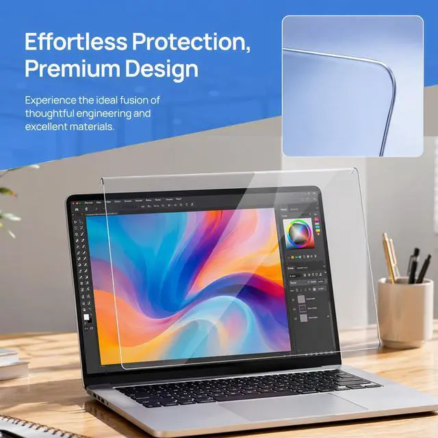 Alt view image 4 of 7 - Anti Blue Light Blocking Screen Protector Panel for 14-15.6 inch Diagonal Laptop, Notebook,Monitor,Portable Displays -Anti-UV Eye Protection - Widescreen Laptop Frame Hanging Type(W 14.2" X H 8.6")