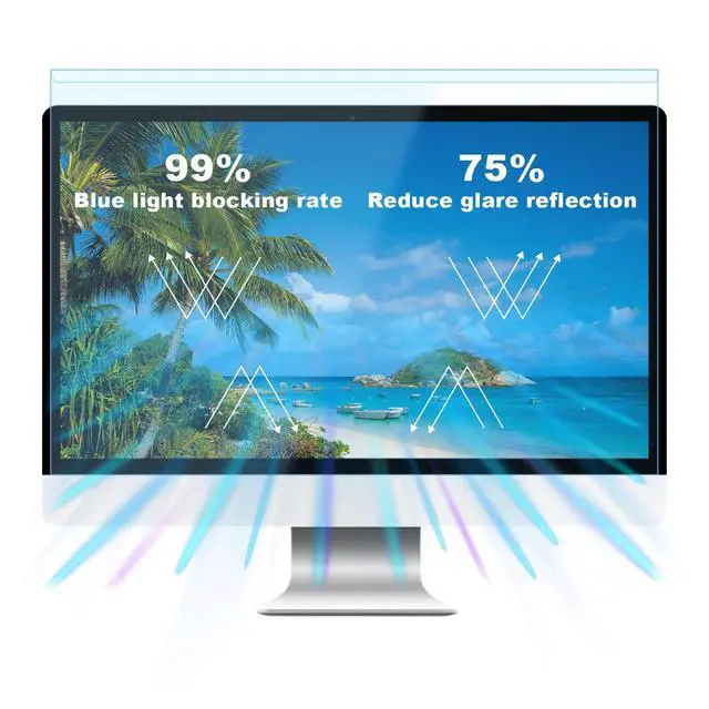 Alt view image 4 of 7 - Blue Light Blocking Screen Protector for 23-24 inch Diagonal 16:9 Widescreen Desktop Computer Monitor Anti Blue Light Screen Filter Panel Anti Scratch Eye Protection Shield for LED PC Monitor