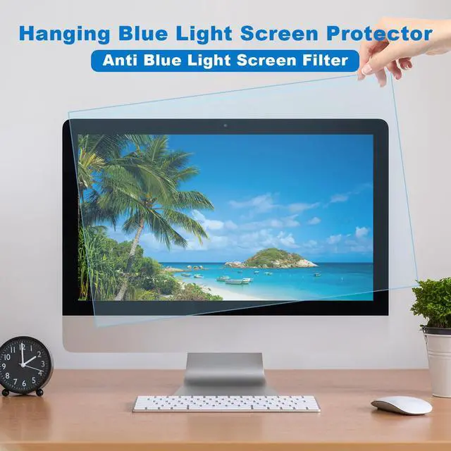 Alt view image 7 of 7 - Blue Light Blocking Screen Protector for 23-24 inch Diagonal 16:9 Widescreen Desktop Computer Monitor Anti Blue Light Screen Filter Panel Anti Scratch Eye Protection Shield for LED PC Monitor