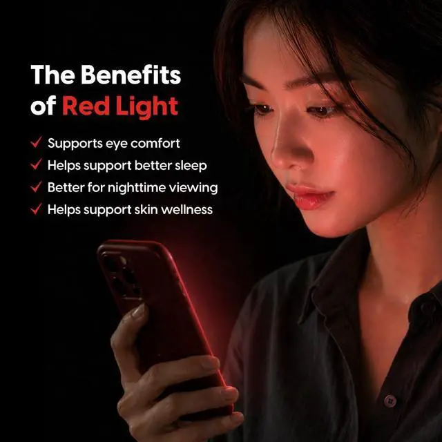 Alt view image 4 of 7 - 2-Pack Red Light Converter Screen Protector for iPhone 15 Pro Max, Quantum Dot Technology Converts Blue Light to Red Light for Better Sleep & Eye Comfort, 9H Tempered Glass with Easy-Install Frame