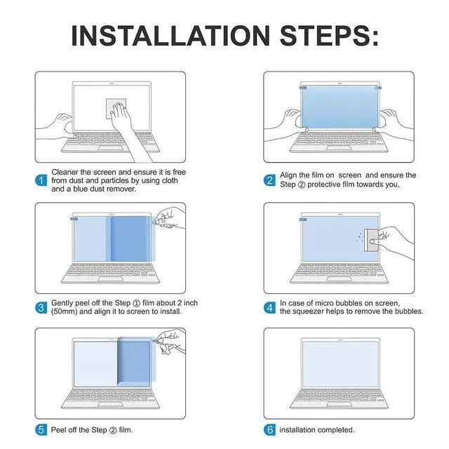 Alt view image 7 of 7 - 2 Pack 15.6" Laptop Screen Protector