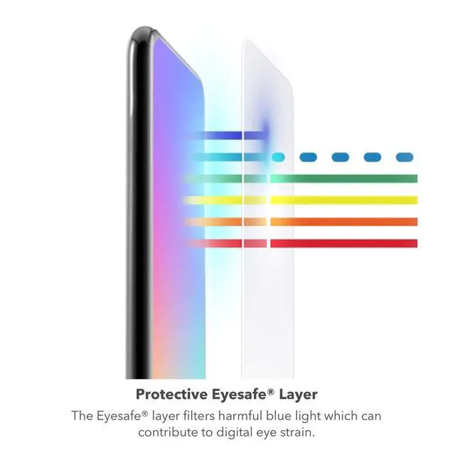 Alt view image 2 of 7 - InvisibleShield Glass Elite VisionGuard Plus - Blue Light Filter for Apple iPhone 12 Pro, 12, 11, Xr