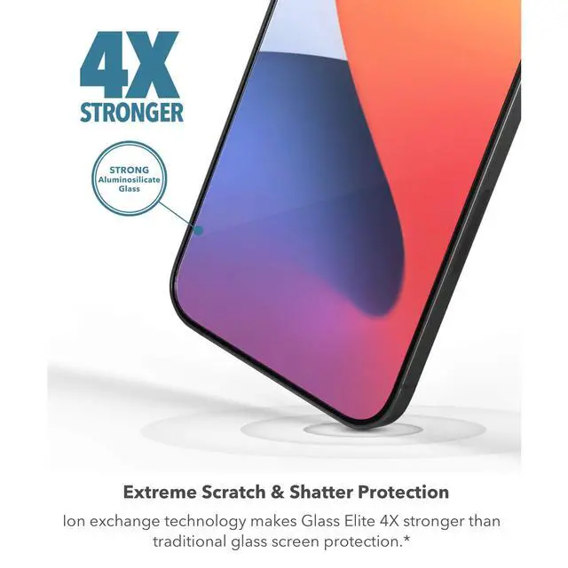 Alt view image 4 of 7 - InvisibleShield Glass Elite VisionGuard Plus - Blue Light Filter for Apple iPhone 12 Pro, 12, 11, Xr