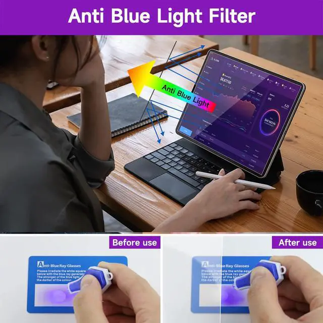 Alt view image 3 of 7 - 2PC 15.6 in Anti Blue Light Laptop Screen Protector, Anti Glare Filter Film Eye Protection Blue Light Blocking Screen Protector for 15.6" Display 16:9