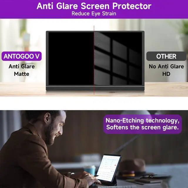 Alt view image 2 of 7 - 2PC 15.6 in Anti Blue Light Laptop Screen Protector, Anti Glare Filter Film Eye Protection Blue Light Blocking Screen Protector for 15.6" Display 16:9