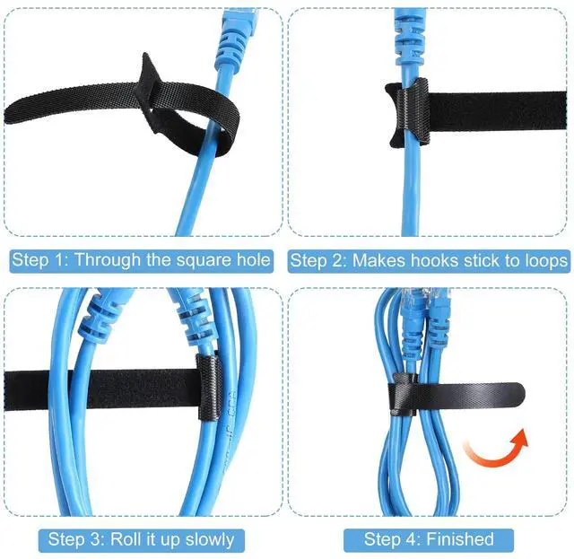 Alt view image 5 of 6 - 120PCS 6 Inch Reusable Cable Ties Wire Ties Cord Organizer Cable Organizer Adjustable Management Black