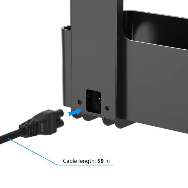 Alt view image 6 of 7 - Under Desk Cable Management Tray with 6 AC Power Outlet and Clamp Mount, No Drill Cord Storage Organizers for Wire Management, Standing Desk, Computer Cord Rack for Office & Home (Black)
